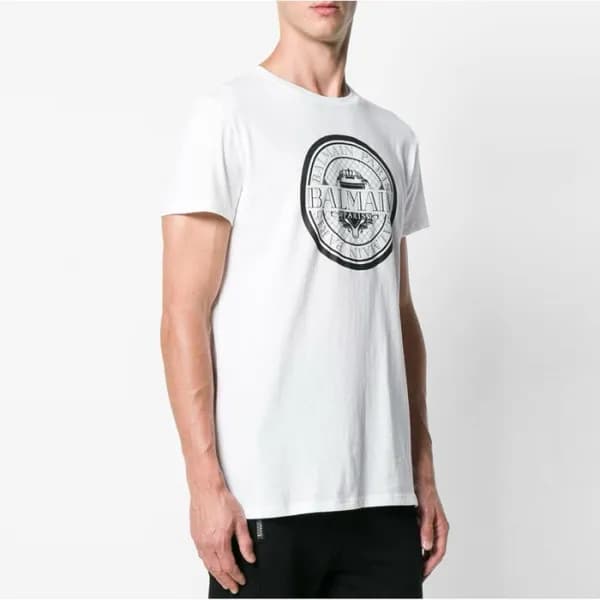 발망 남성 라운드 반팔티 - Balmain Mens Round Tshirt - bmc476… - 1