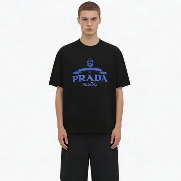 프라다 남성 라운드 반팔티 - Prada Mens Round Tshirt - prc1380… - 1