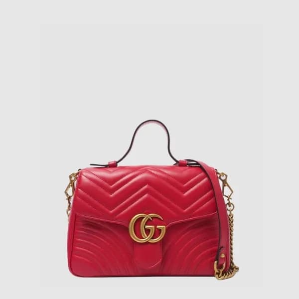 구찌 여성 GG 마몽 스몰 탑 핸들백 - Gucci Womens GG Marmont Sma… - 1