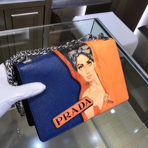 Prada Saffiano Chain Shoulder Bag,22CM - 프라다 사피아노 … - 1