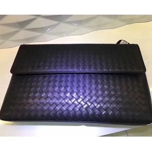 Bottega Veneta Leather Black Clutch Bag,30cm - 보테가… - 1