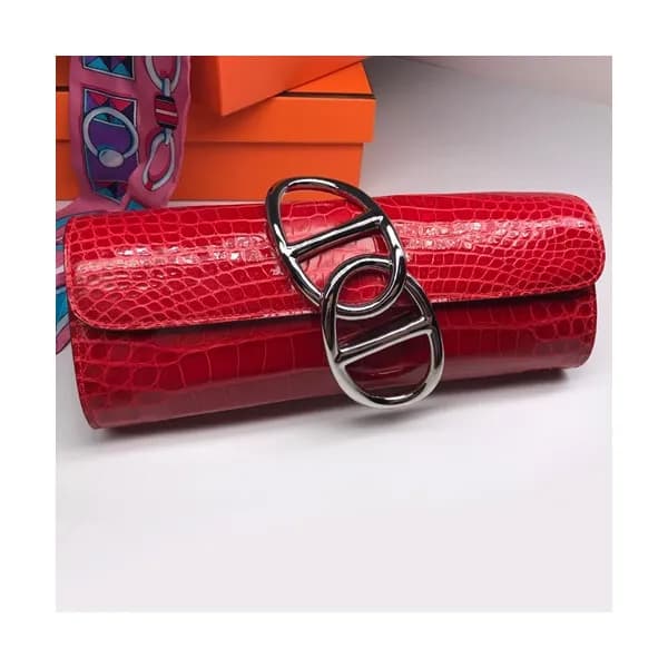 Hermes Egee Crocodile Leather Clutch Bag - 에르메스 에… - 1