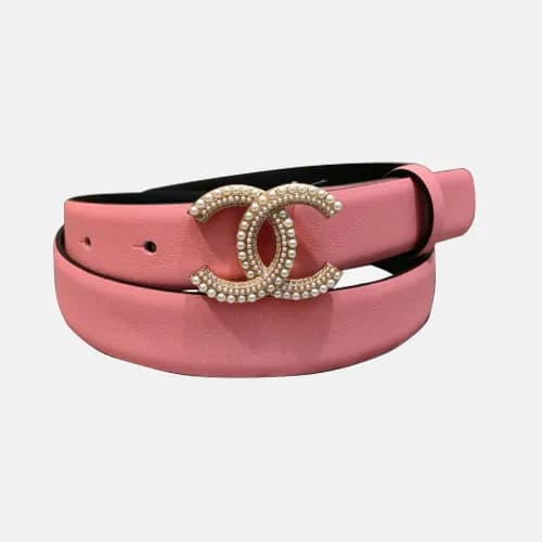 Chanel 2019 Ladies CC Pearl Buckle Leather Belt - … - 1