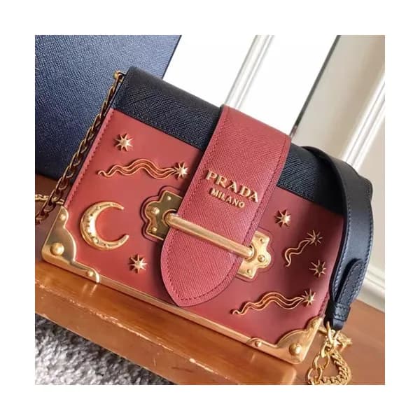 Prada 2018 Cahier Leather Shoulder Bag,18cm - 프라다 … - 1