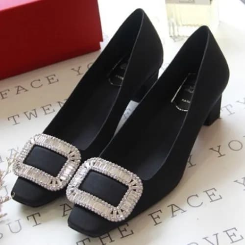 Roger Vivier 2019 Ladies Embellished Satin Silk Pu… - 1