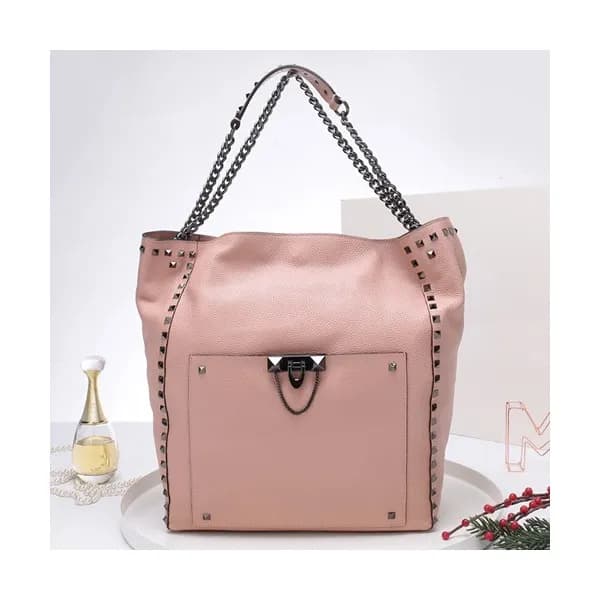 [마법의 수납력]Valentino 2019 Leather Rockstud Tote Shou… - 1