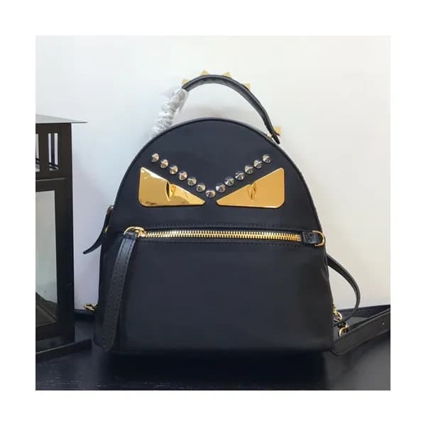 Fendi 2019 Nylon&Leather Bag Bugs Back Pack ,24.5/… - 1