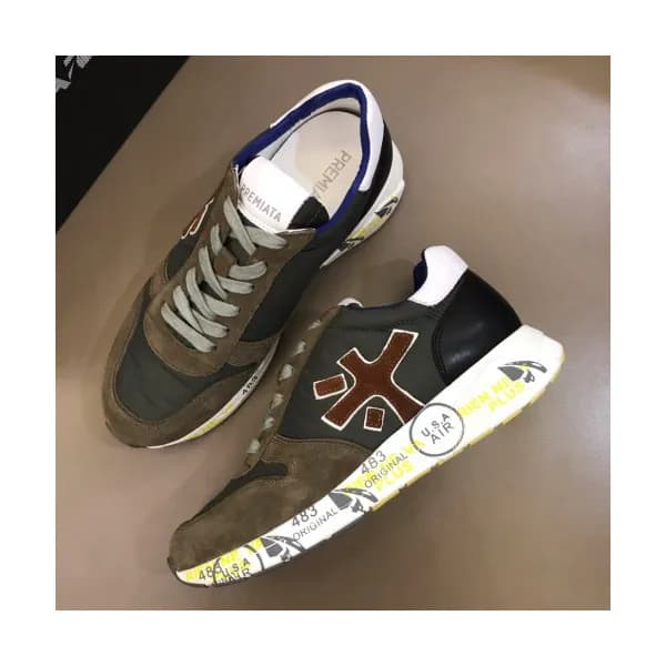 Premiata 2019 Mens Initial Logo Cajual Suede Sneak…