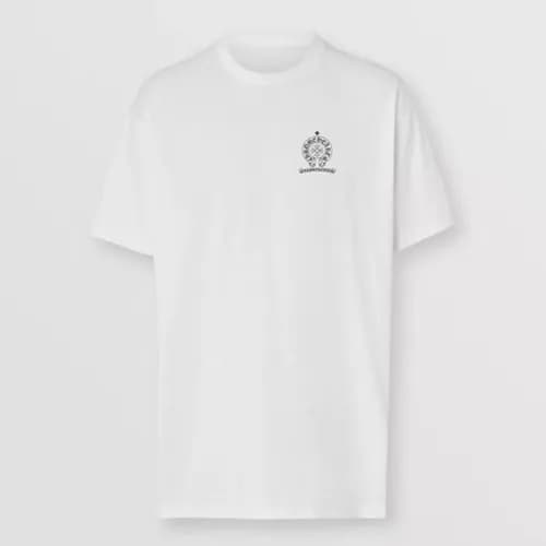 Chrome hearts 2019 Mens Logo Silket Short Tshirt- … - 1