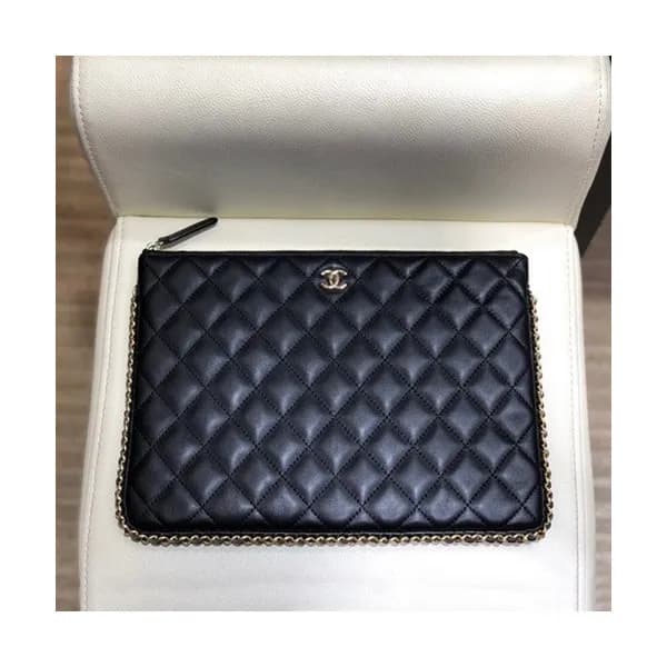 Chanel 2019 Leather Clutch Bag,28CM - 샤넬 2019 레더 클… - 1