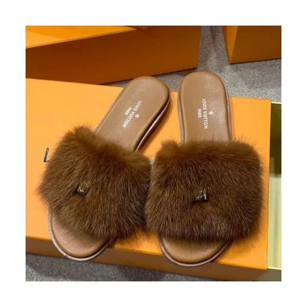 Louis Vuitton 2019 Ladies Mink Fur Slipper - 루이비통 … - 1