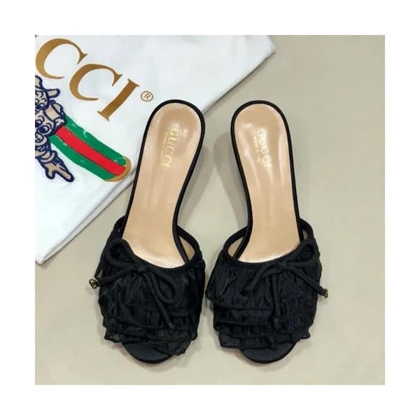 Gucci 2019 Ladies Lace Middle Heel Slipper - 구찌 20… - 1