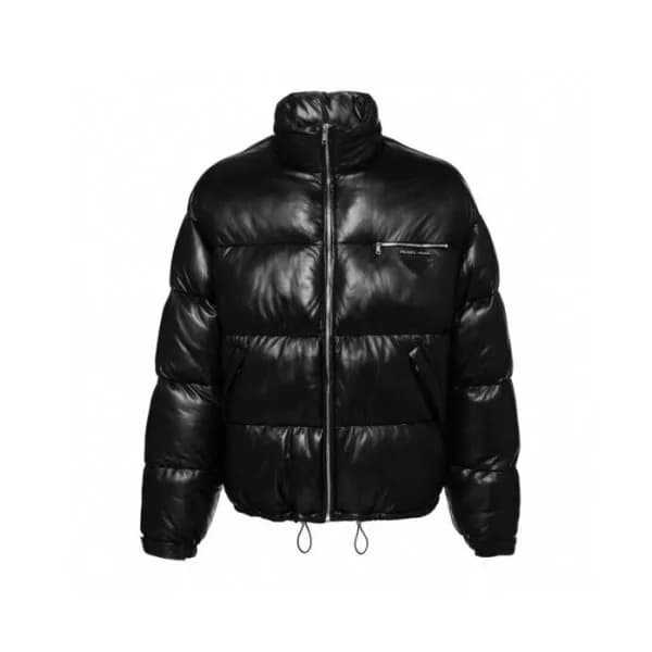 Prada 2019 Mens Logo Casual Duck Down Leather Padd… - 1