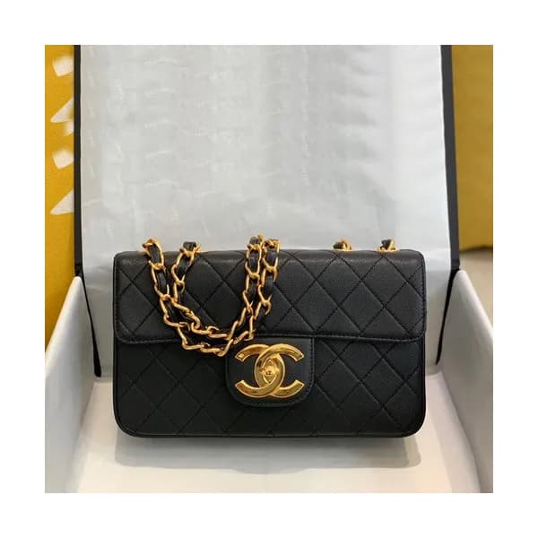 Chanel 2019 Leather Chain Shoulder Cross Bag,26CM … - 1