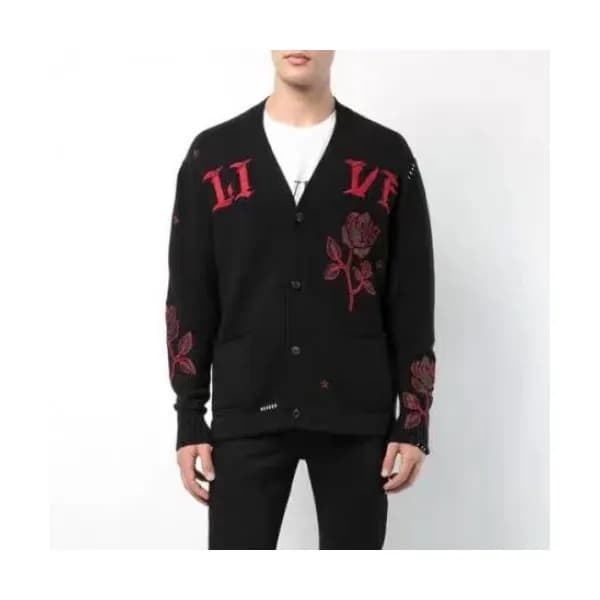 Amiri Mens V-neck Cardigan - 아미리 남성 브이넥 가디건 - ami7… - 1