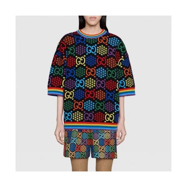 Gucci 2020 Womens Casual Crew-neck Short sleeved S… - 1