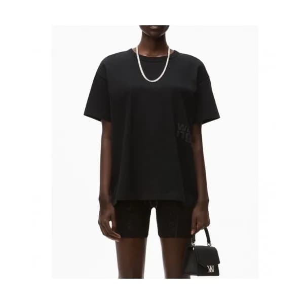 Alexsander Wang Womens Short Sleeved Tshirts Black… - 1
