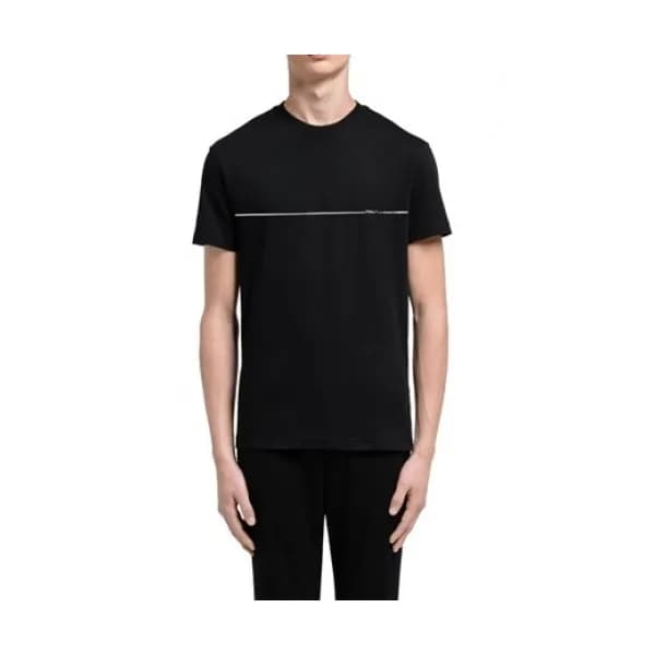 Prada Mens Basic Logo Short Sleeved Tshirts Black… - 1