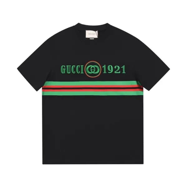 구찌 남성 크루넥 블랙 반팔티 - Mens Black Tshirts - guc04663x - 1