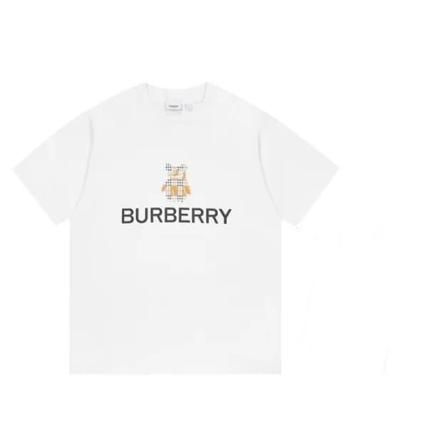 버버리 남성 크루넥 화이트 반팔티 - Mens White Tshirts - Bur04254… - 1
