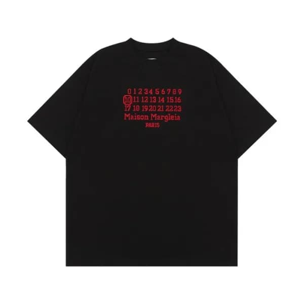 메종마르지엘라 남/녀 크루넥 블랙 반팔티 - Unisex Black Tshirts - ma… - 1