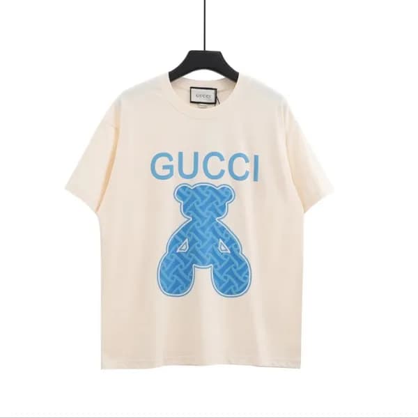 구찌 남성 크루넥 아이보리 반팔티 - Mens Ivory Tshirts - guc04757… - 1
