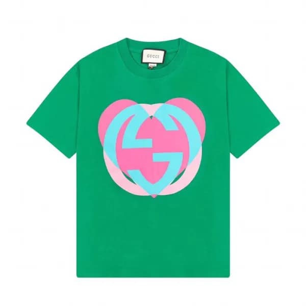 구찌 남/녀 크루넥 그린 반팔티 - Unisex Green Tshirts - guc0480… - 1