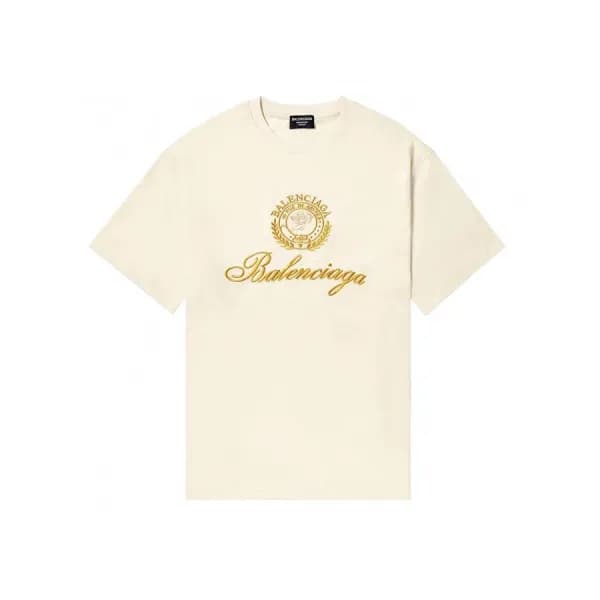 발렌시아가 남성 크루넥 아이보리 반팔티 - Mens Ivory Tshirts - bal01… - 1