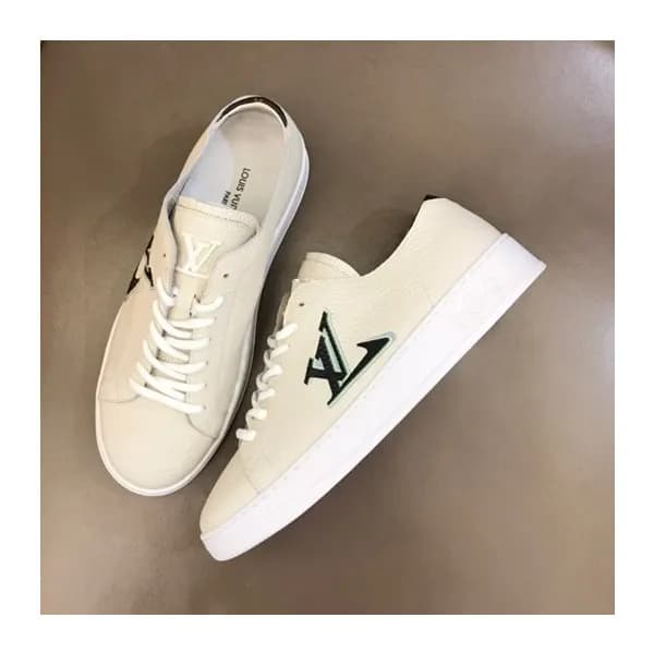 루이비통 남성 클래식 아이보리 스니커즈 - Mens Ivory Sneakers - lou0… - 1