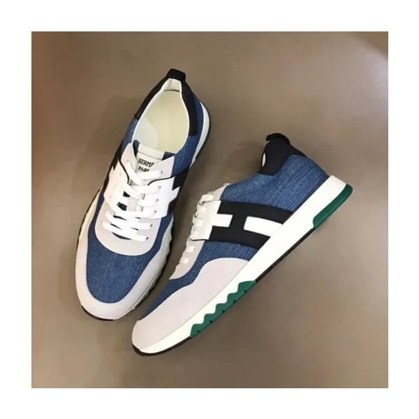 에르메스 남성 클래식 블루 스니커즈 - Mens Blue Sneakers - her0851… - 1