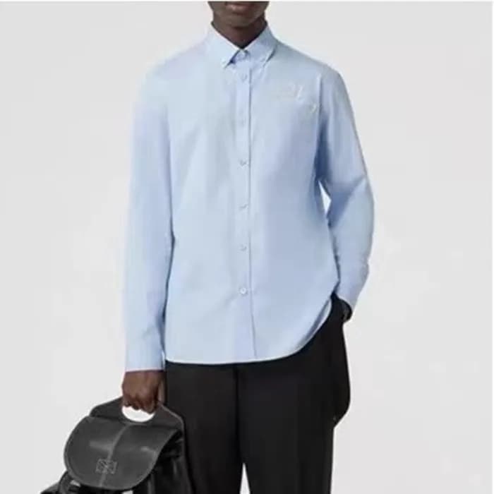 버버리 남성 클래식 블루 셔츠 - Burberry Mens Blue Tshirts - bu… - 1