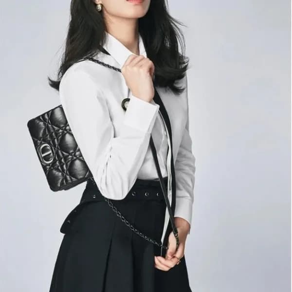 디올 여성 카로 블랙 체인백 - Womens Black Cross Bag - dio0207… - 1