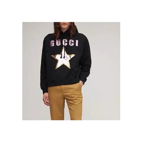 구찌 여성 트렌디 블랙 후드티 - Gucci Unisex Black Hoodie - guc… - 1