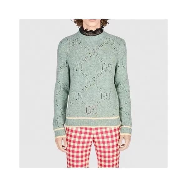 구찌 남성 블루 크루넥 니트 - Mens Blue Knits - guc05144x - 1
