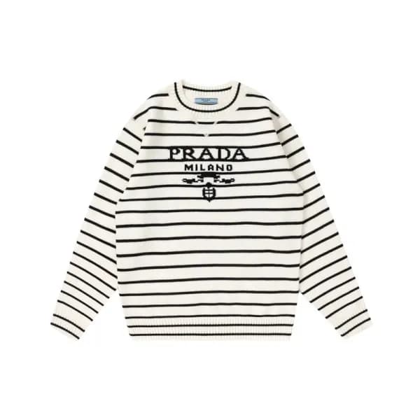 프라다 남성 크루넥 화이트 니트 - Mens White Knits - pra02818x - 1