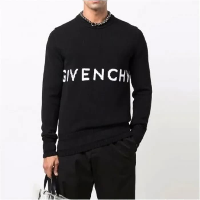 지방시 남성 모던 크루넥 블랙 니트 - Givenchy Mens Black Knits - … - 1