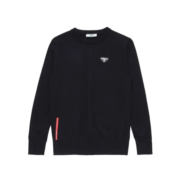 프라다 남성 크루넥 블랙 니트 - Prada Mens Black Knits - pra028… - 1