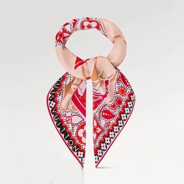 루이비통 여성 레드 스카프 - Louis vuitton Womens Red Scarf - … - 1