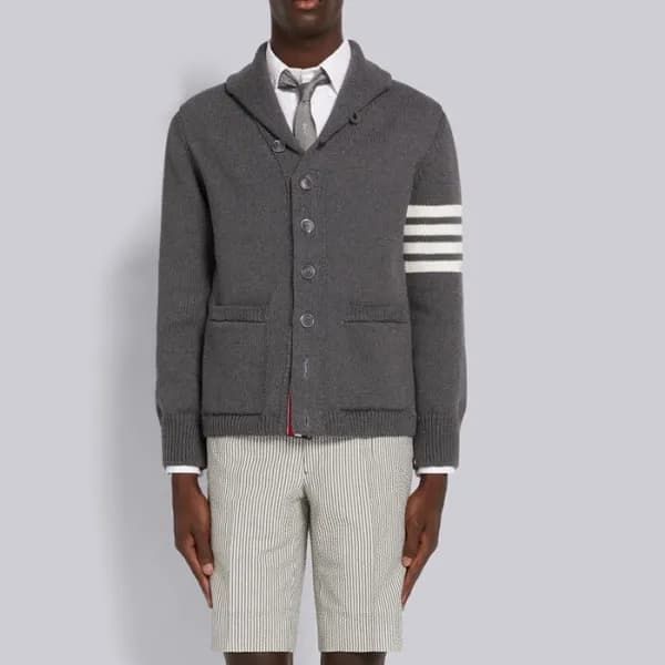 톰브라운 남성 그레이 니트 - Thom Browne Mens Gray Knits - th2… - 1