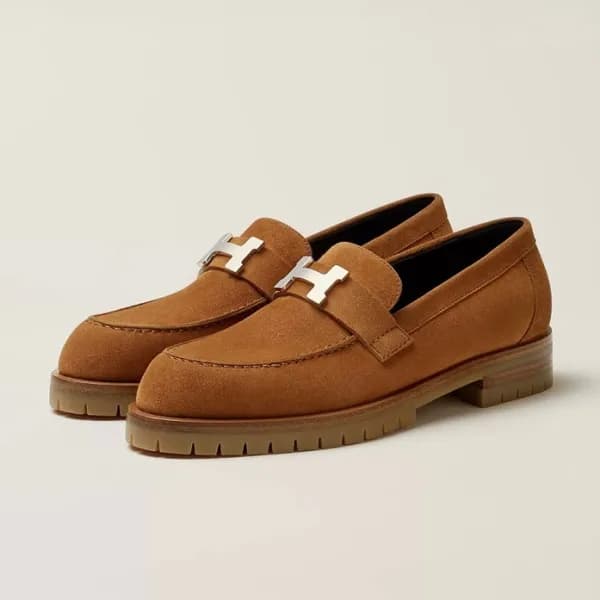 에르메스 여성 시그니처 카멜 로퍼 - Hermes Womens Camel Loafer - … - 1