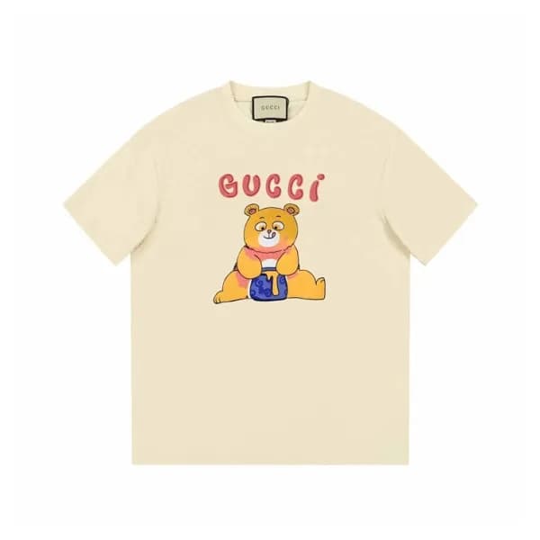 구찌 남/녀 아이보리 크루넥 반팔티 - Gucci Unisex Ivory Short sle… - 1