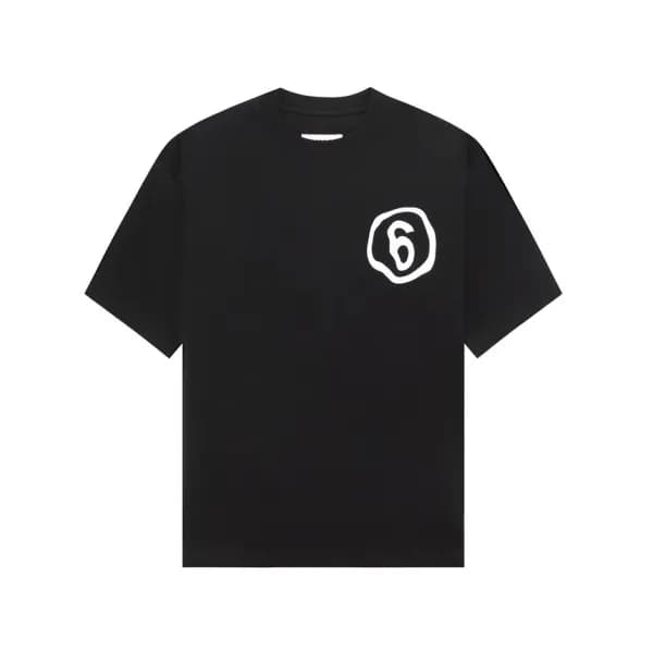 메종마르지엘라 남/녀 크루넥 블랙 반팔티 - Maison Margiela Unisex Bl… - 1