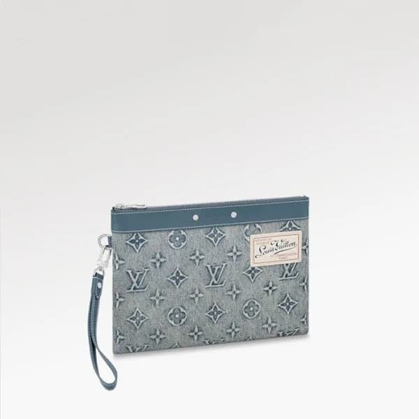 루이비통 남성 블루 클러치 - Louis vuitton Mens Blue Clutch - … - 1