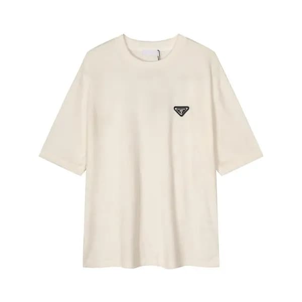 프라다 남성 아이보리 크루넥 반팔티 - Prada Mens Ivory Short sleev… - 1