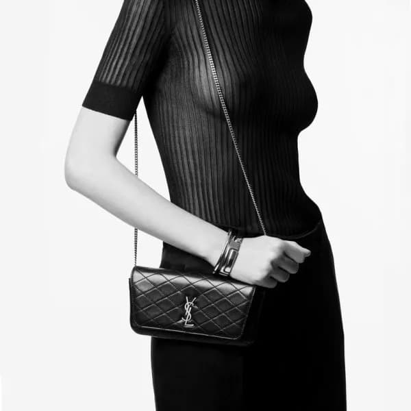 입생로랑 여성 블랙 체인백 - Saint Laurent Women Black Mini Ba… - 1