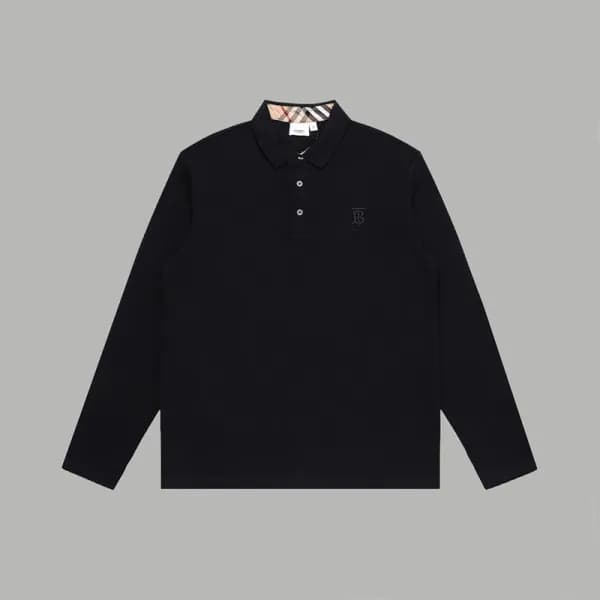 버버리 남성 폴로 블랙 맨투맨 - Burberry Mens Black Tshirts - b… - 1