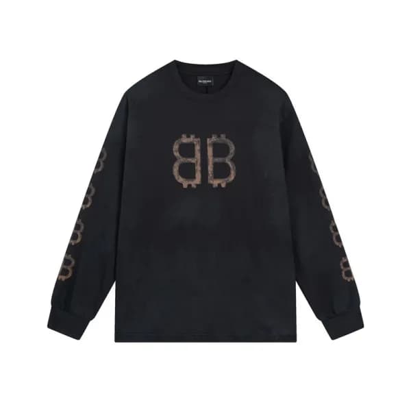 발렌시아가 남/녀 블랙 맨투맨 - Balenciaga Unisex Black Tshirts… - 1