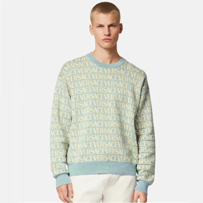 베르사체 남성 그린 크루넥 니트 - Versace Mens Green Knits - ve1… - 1