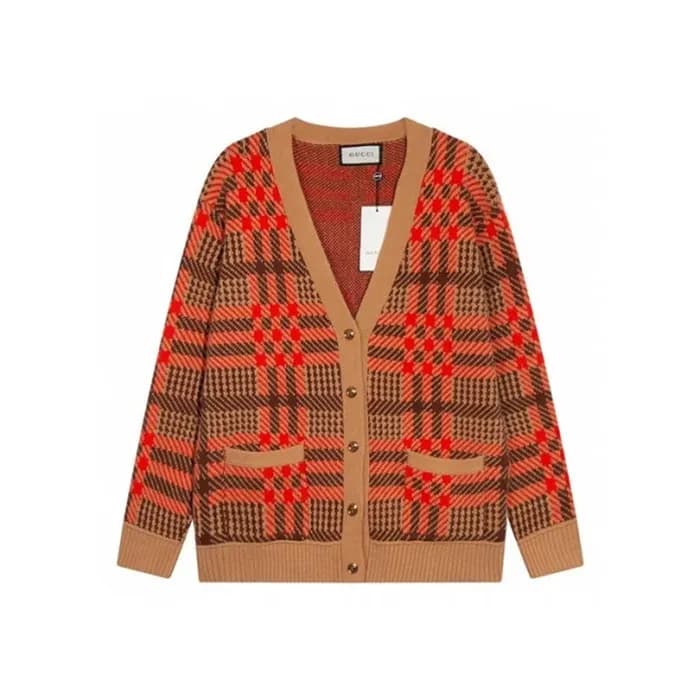 구찌 남성 카멜 브이넥 가디건 - Gucci Mens Camel Cardigan - gu1… - 1