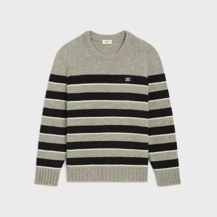 셀린느 남성 크루넥 그레이 니트 - Celine Mens Gray Knits - ce237… - 1